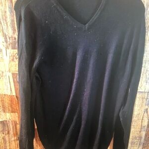 Men's Black V-Neck Sweater